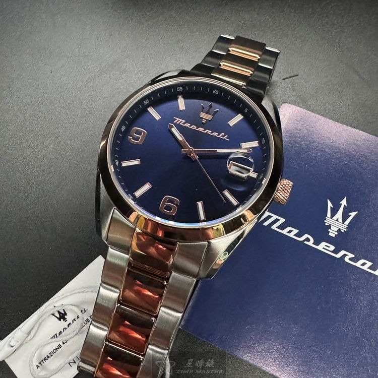 MASERATI手錶,編號R8853151006,42mm玫瑰金錶殼,金銀相間錶帶款◉20A004